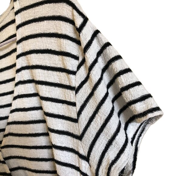 Madewell Texture & Thread Wrap Tie Top Black White Striped Short Sleeve Size M - Picture 4 of 11